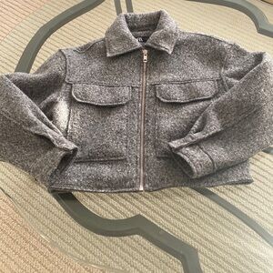 Zara cropped boucle jacket